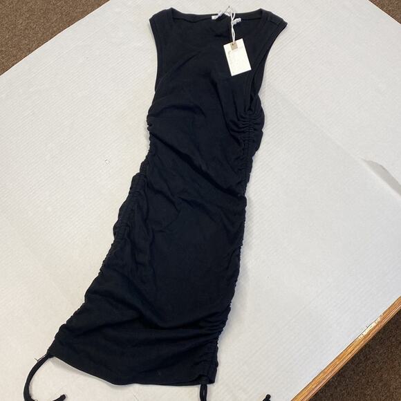GOOD AMERICAN - Ruched Mini Tank Dress 
IN BLACK WOMENS size 1 (small) (b19) - Picture 3 of 4